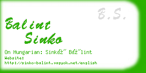 balint sinko business card